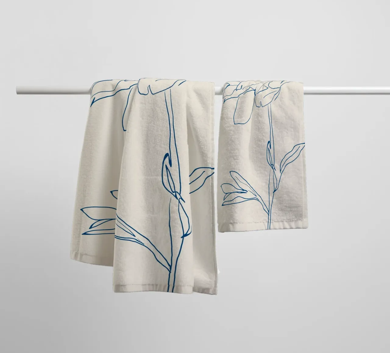 Flower Line Art 11 towel by LeaDArt