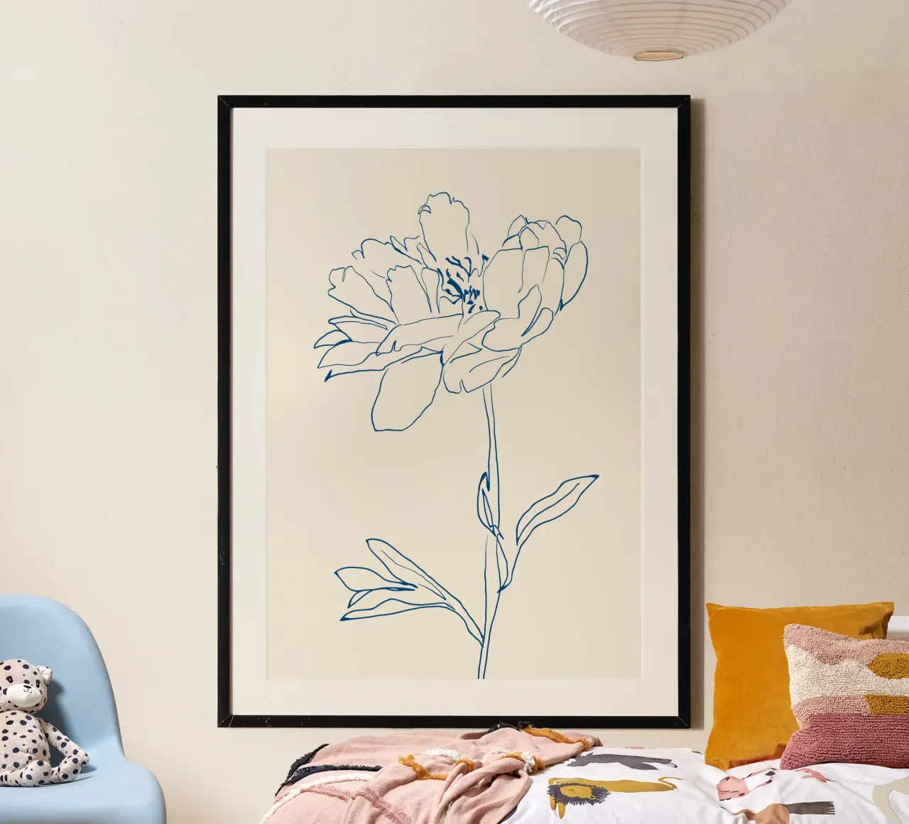 Dessin au trait de fleurs 11 poster de LeaDArt