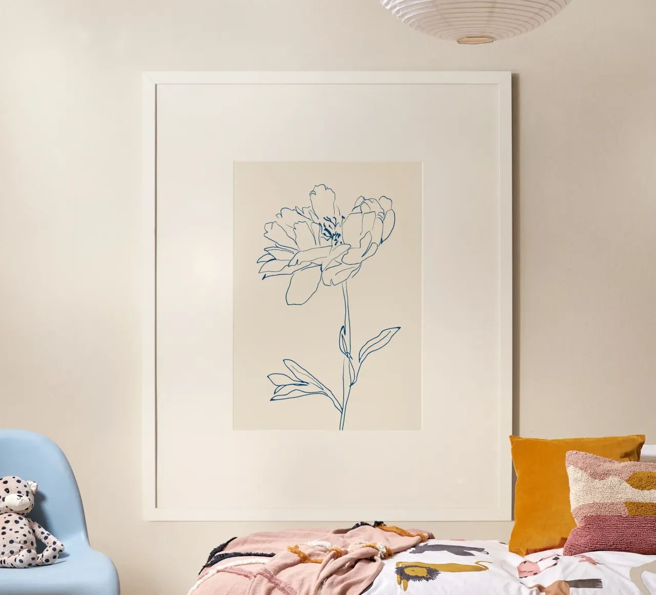 Dessin au trait de fleurs 11 poster de LeaDArt