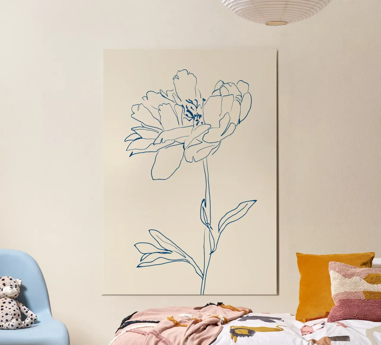 Dessin au trait de fleurs 11 poster de LeaDArt