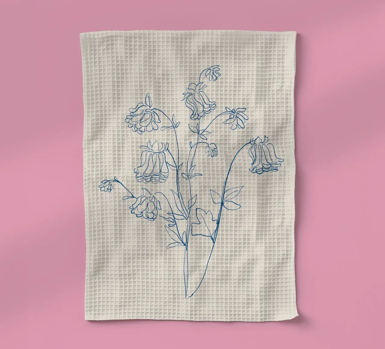 Flower Line Art 12 tea towel by LeaDArt