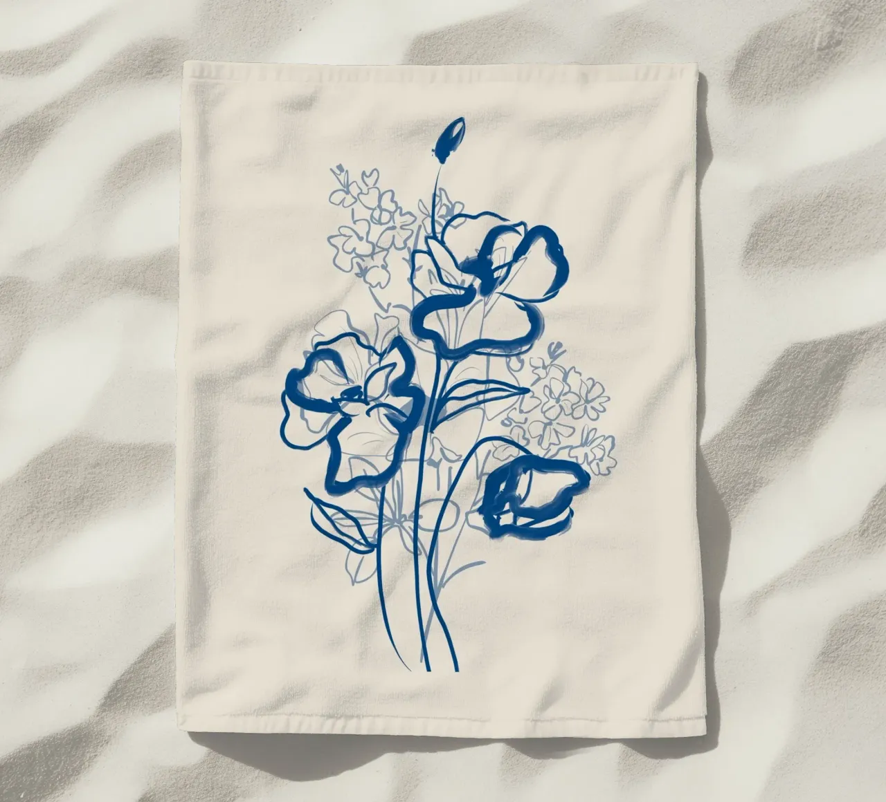 Linea d'arte floreale 13 telo mare da LeaDArt