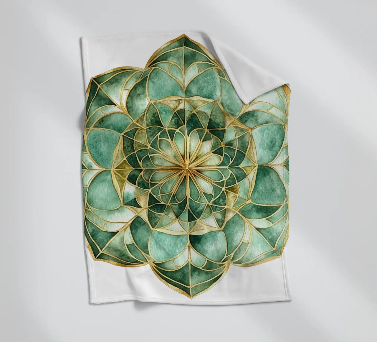 Mandala di salvia acquerellato coperta in pile da Spiritual Touch