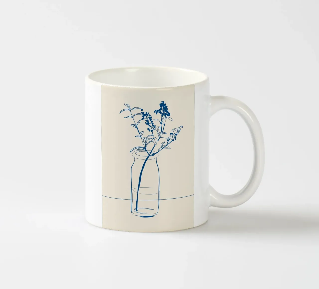 Flower Line Art 14 ceramic mug by LeaDArt