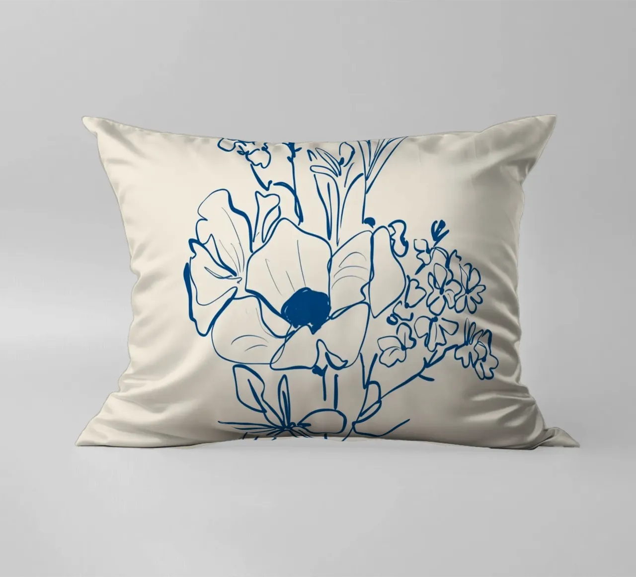Flower Line Art 15 decorative cushion by LeaDArt