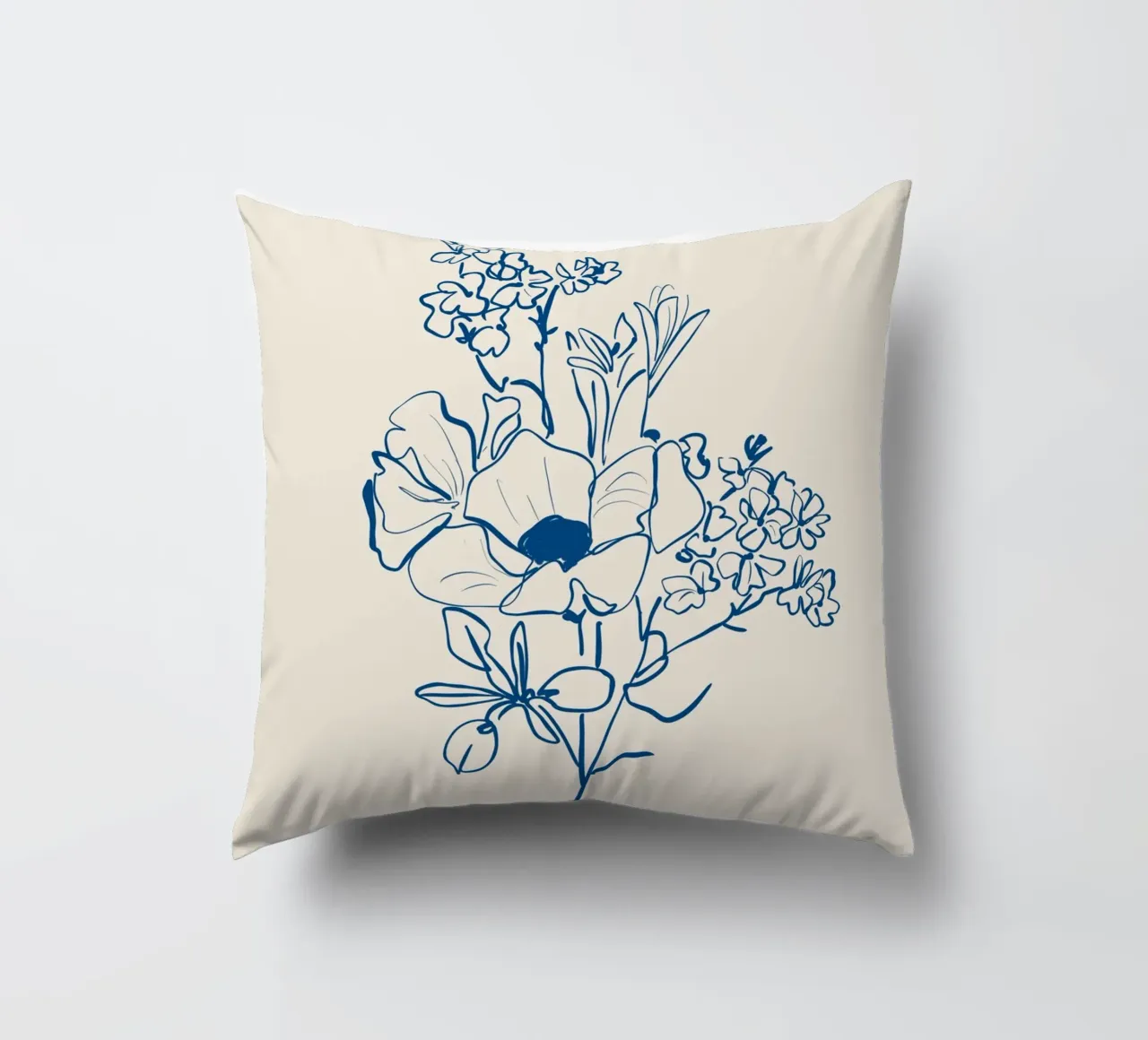 Flower Line Art 15 decorative cushion by LeaDArt