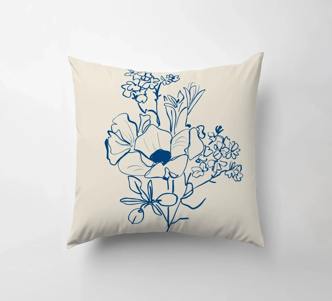 Flower Line Art 15 decorative cushion by LeaDArt