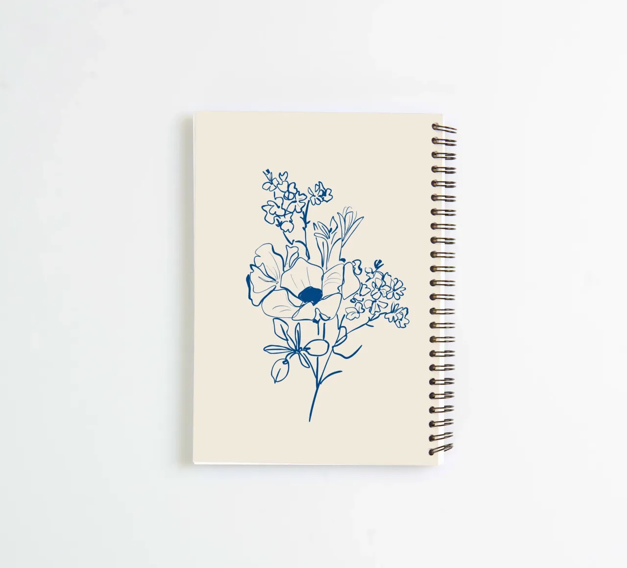 Flor Line Art 15 cuaderno de espiral de LeaDArt