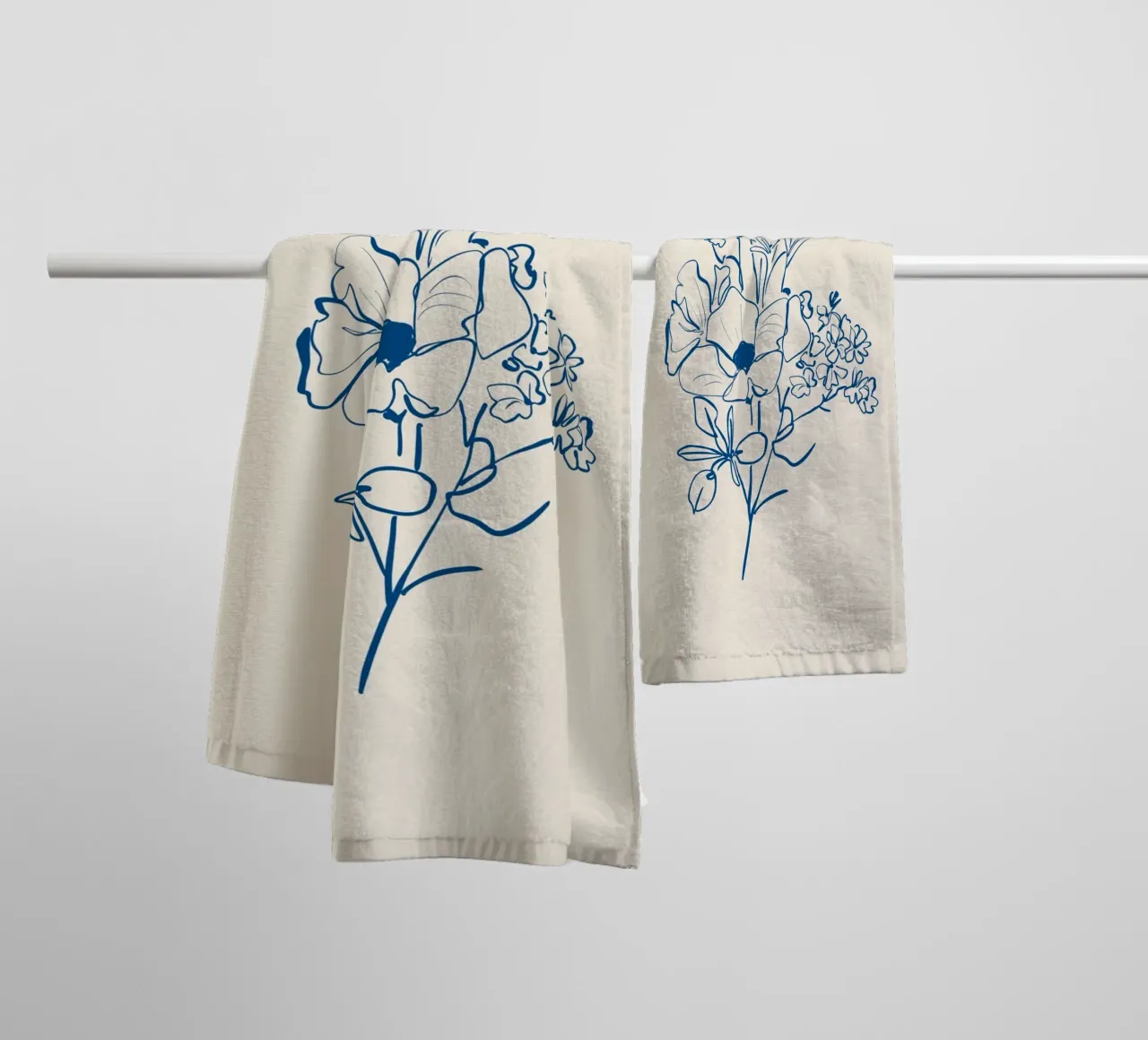 Flower Line Art 15 towel by LeaDArt
