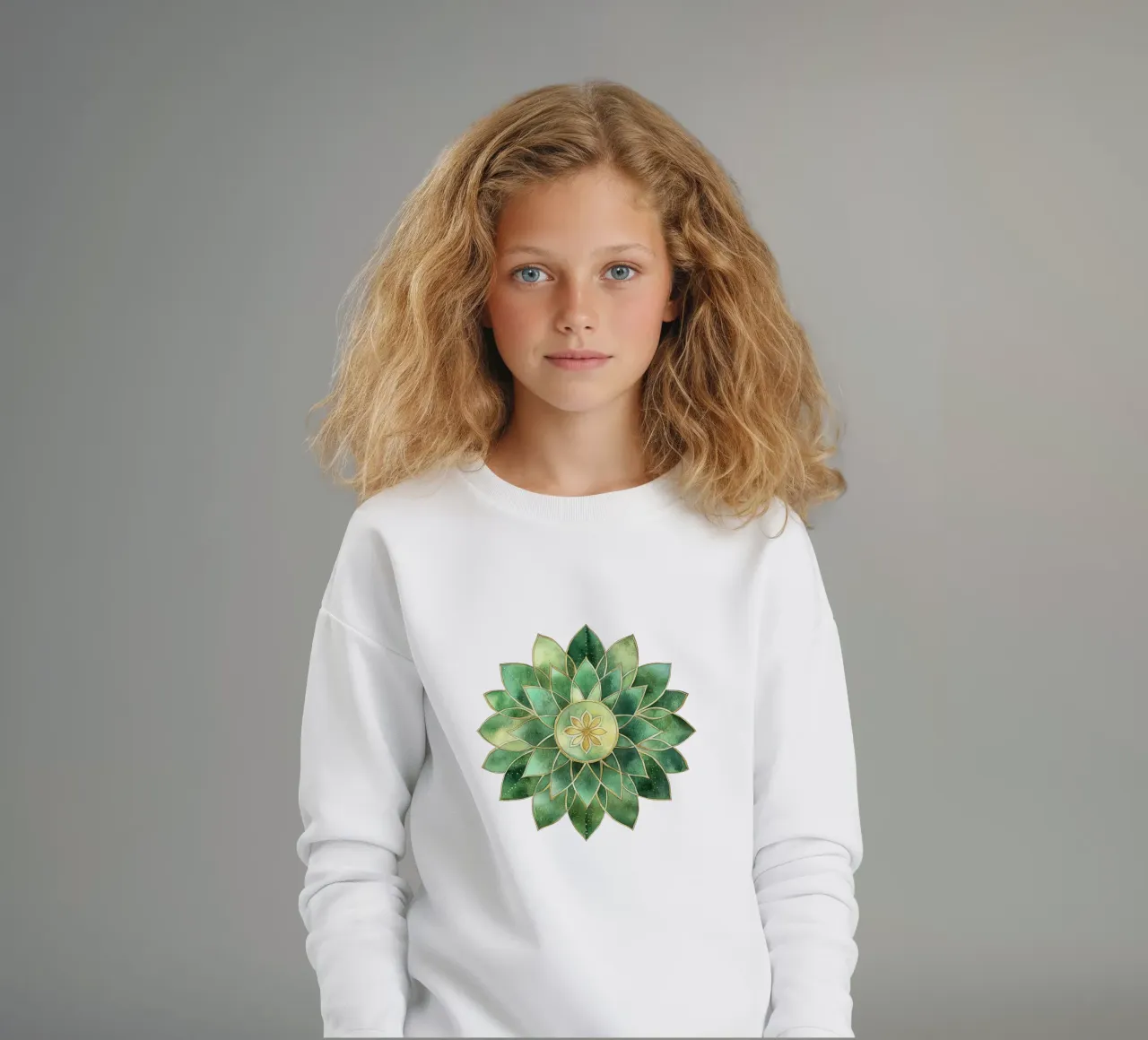 Mandala di salvia acquerellato felpa bambino da Spiritual Touch