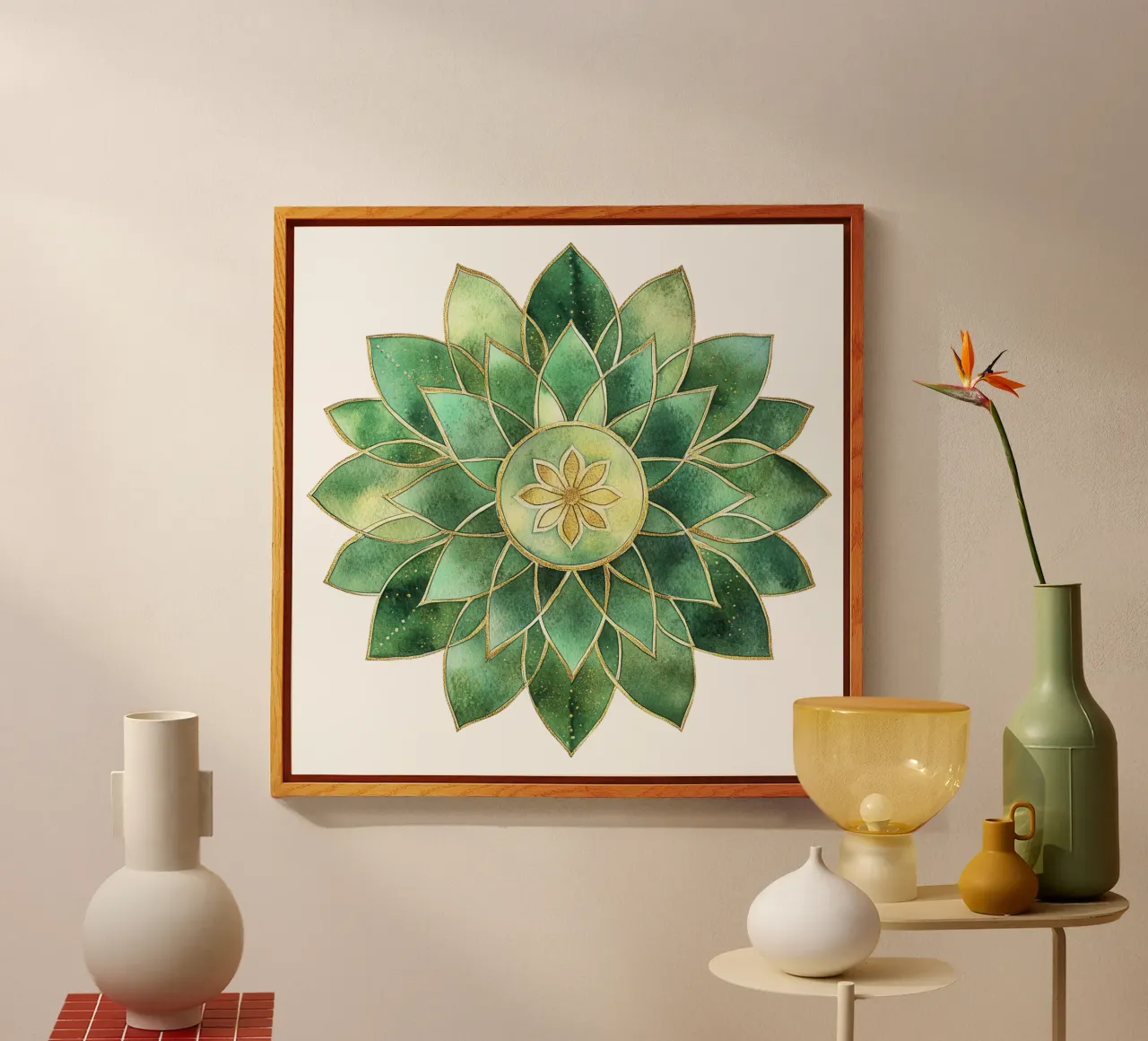 Mandala di salvia acquerellato plexiglass da Spiritual Touch