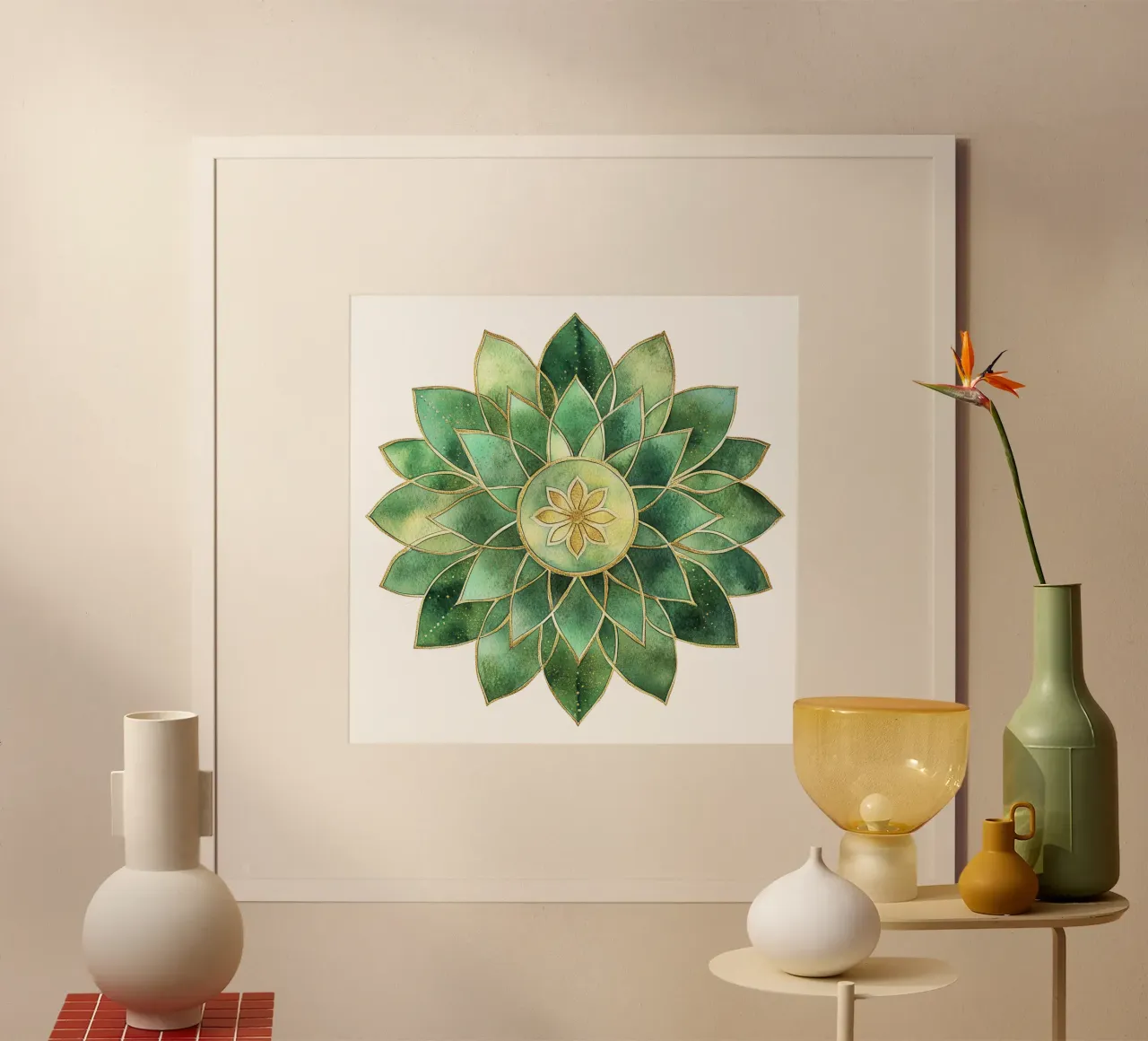 Mandala di salvia acquerellato poster da Spiritual Touch