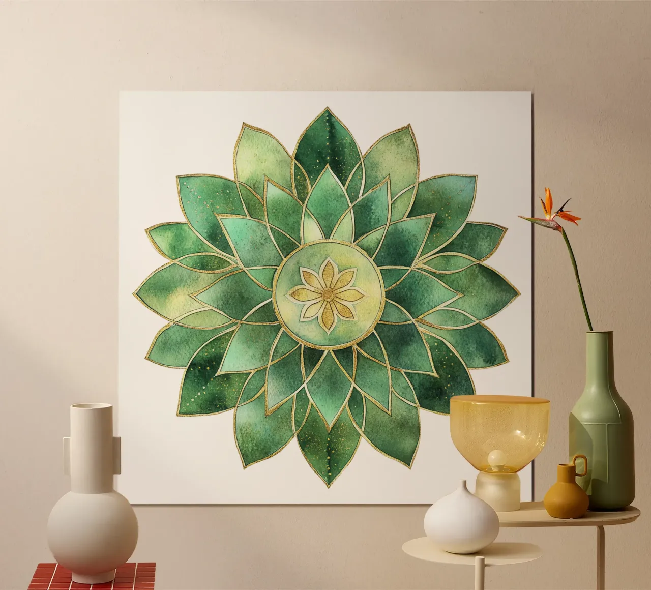 Mandala di salvia acquerellato poster da Spiritual Touch