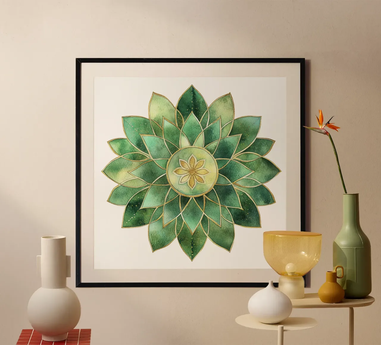 Mandala di salvia acquerellato poster da Spiritual Touch