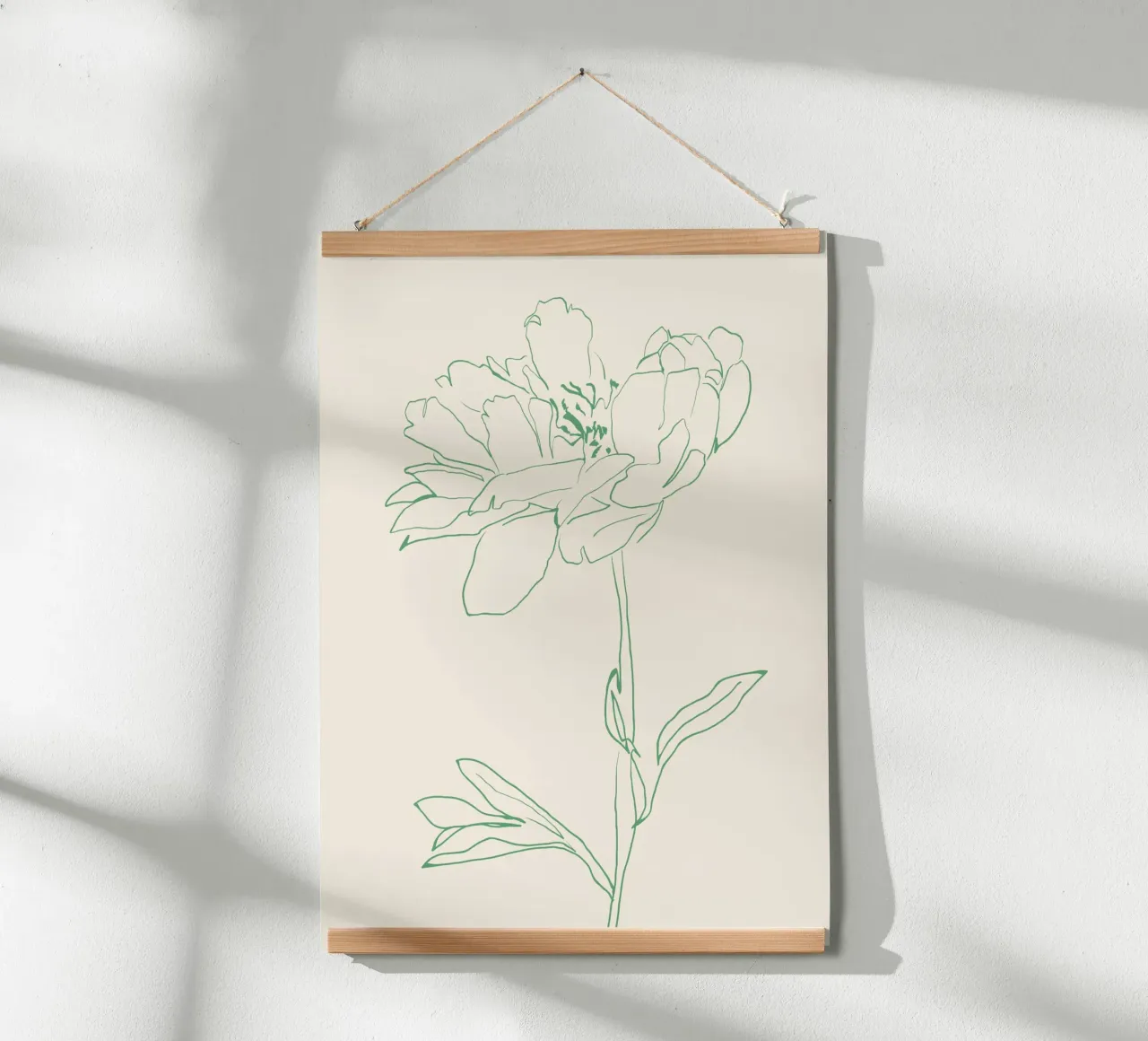 Dessin au trait de fleurs 16 poster de LeaDArt