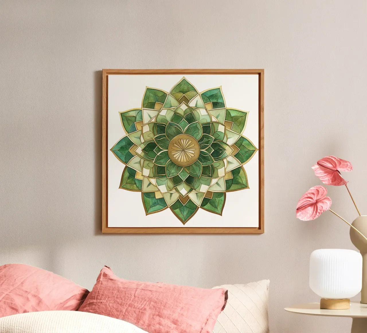Mandala di salvia acquerellato alluminio dibond da Spiritual Touch