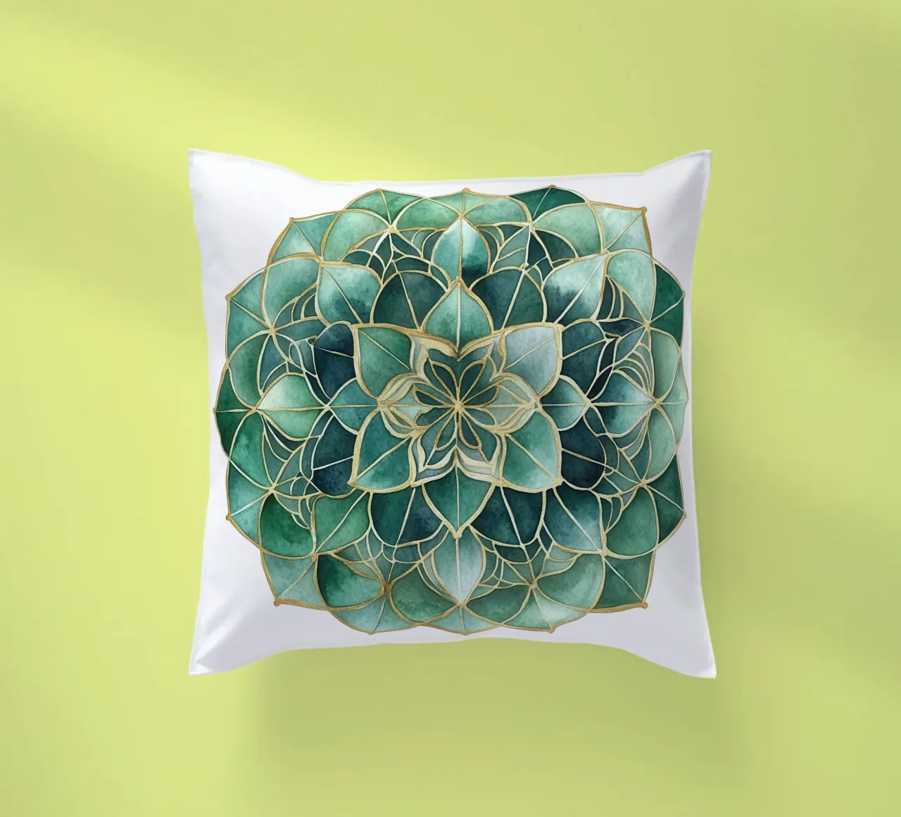 Mandala di salvia acquerellato cuscino da Spiritual Touch