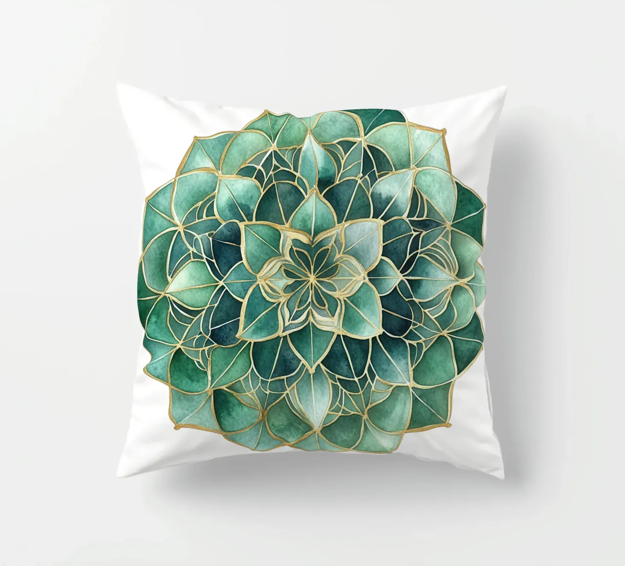 Mandala di salvia acquerellato cuscino da Spiritual Touch