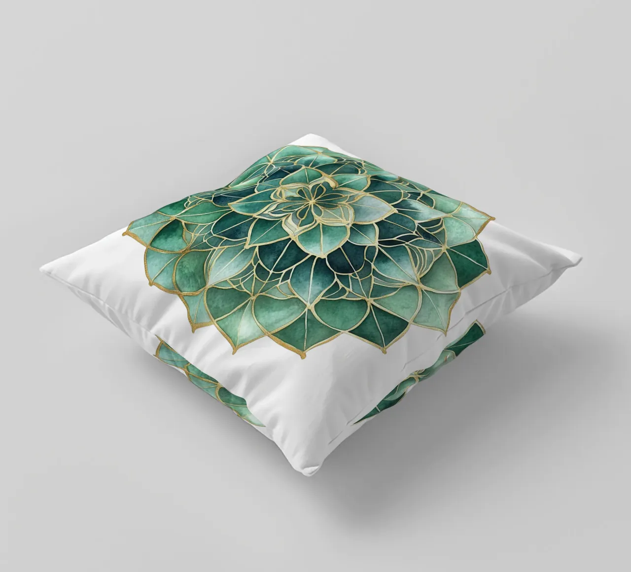 Mandala di salvia acquerellato cuscino da Spiritual Touch