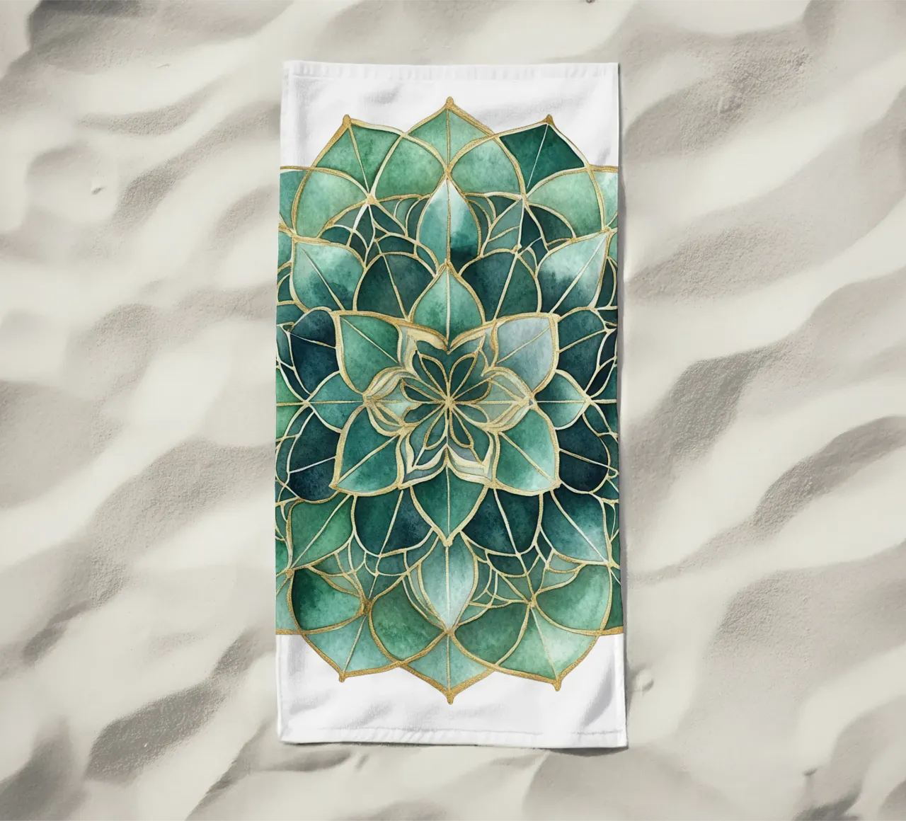 Mandala di salvia acquerellato telo mare da Spiritual Touch