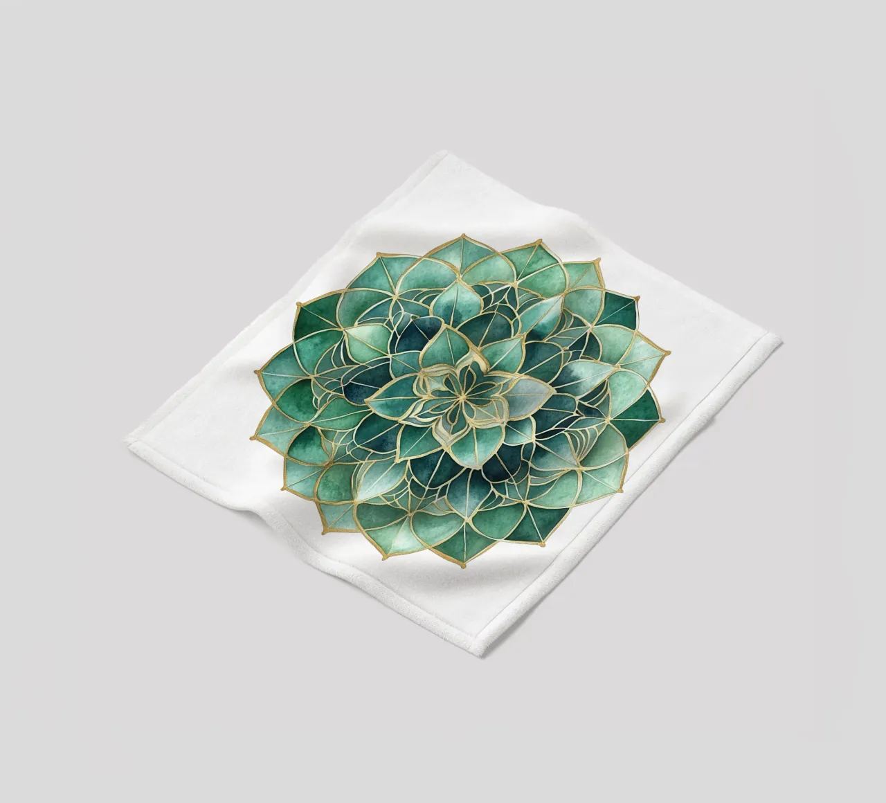 Mandala di salvia acquerellato coperta in pile da Spiritual Touch