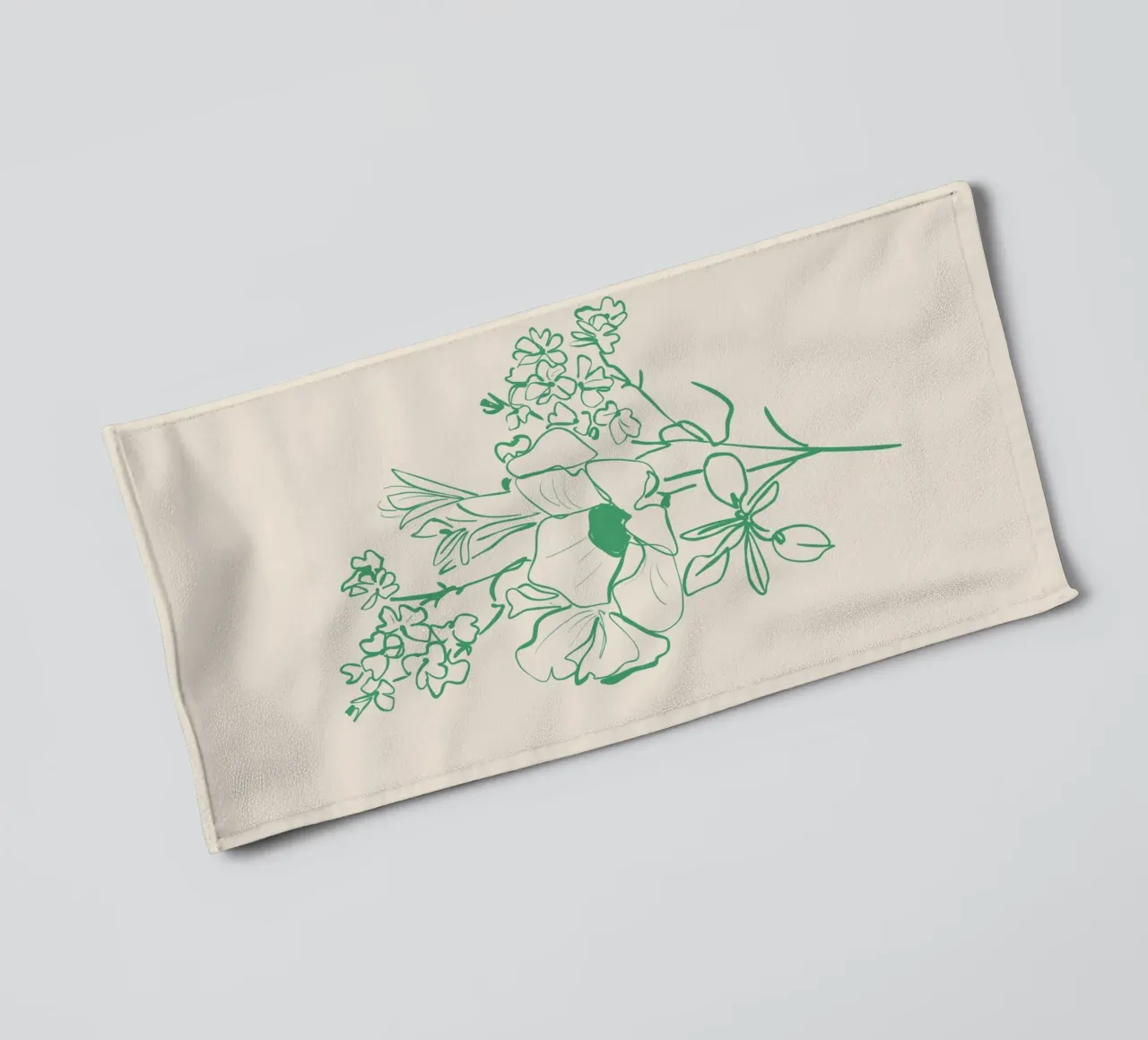 Dessin au trait de fleurs 17 serviette de bain de LeaDArt