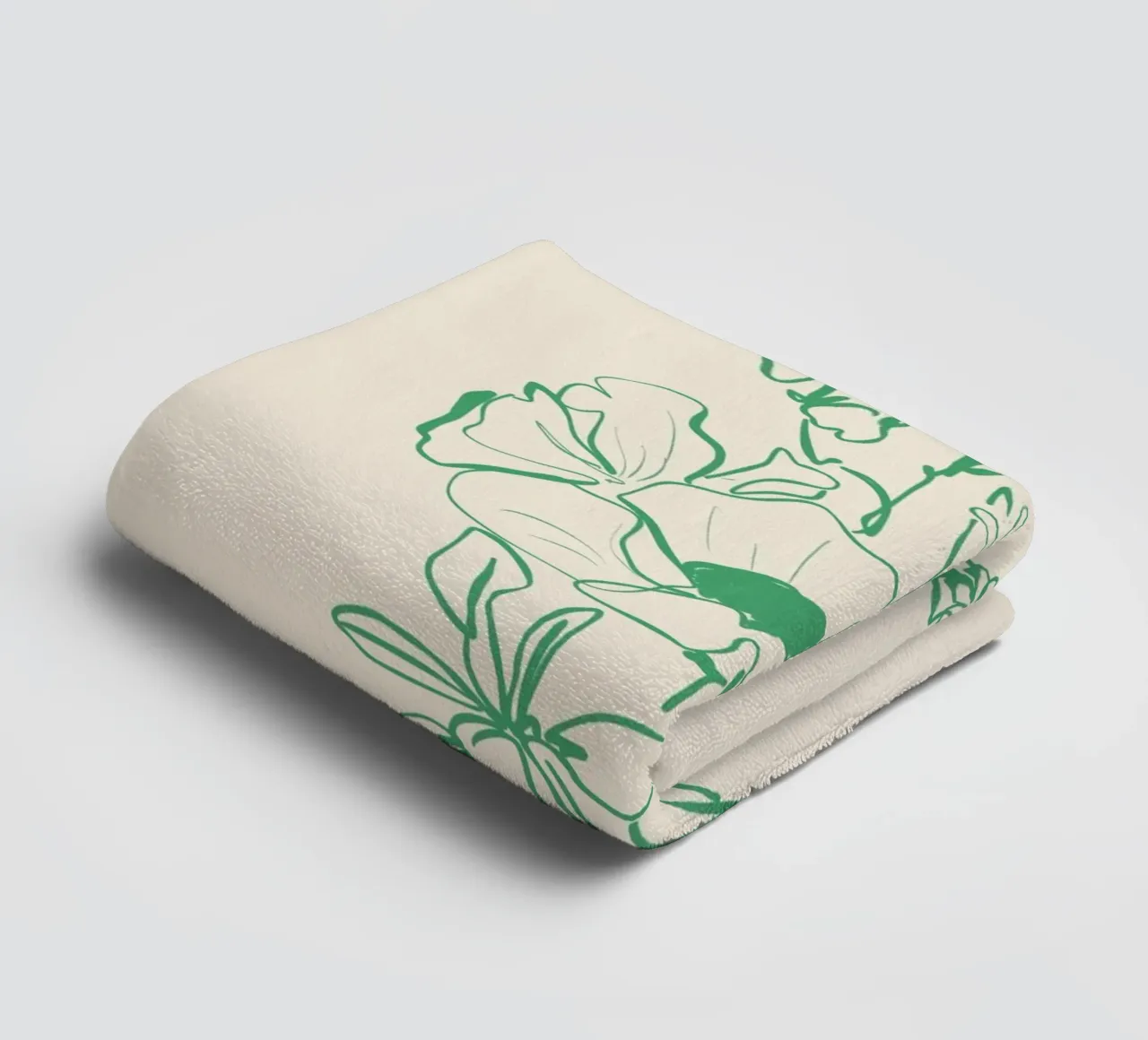 Dessin au trait de fleurs 17 serviette de bain de LeaDArt