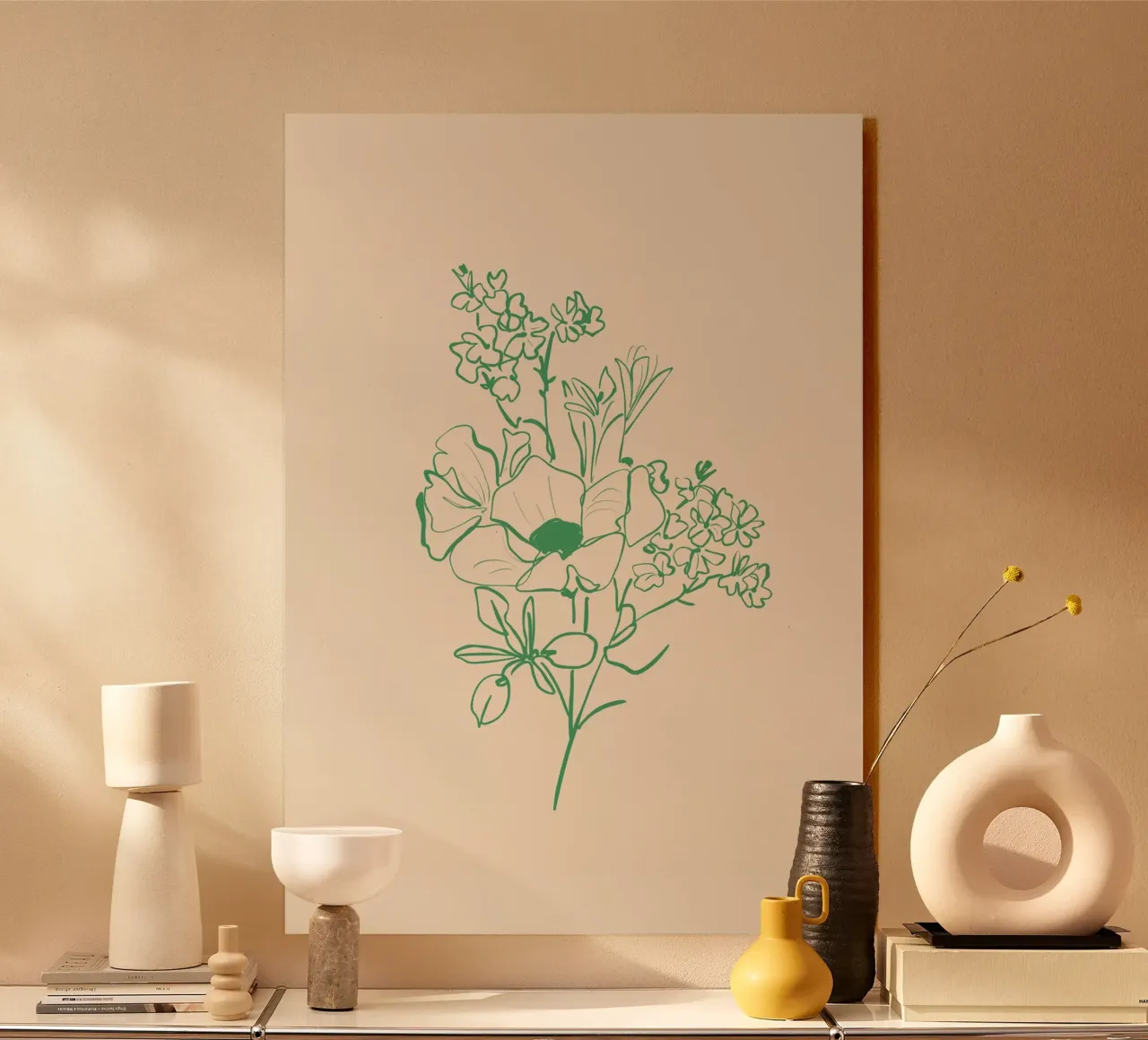 Flores Line Art 17 metacrilato de LeaDArt