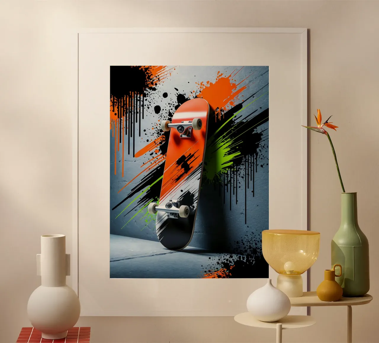 Urban Skate: Graffiti Skateboarding poster con telaio in alluminio da GameDay Studio