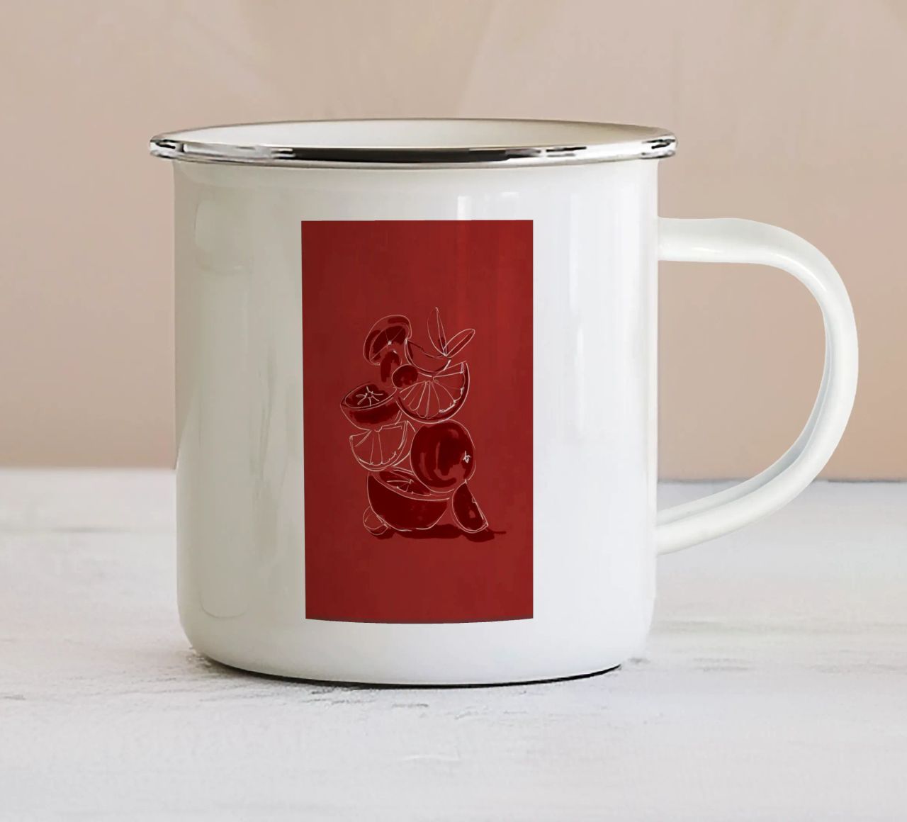 Frutta 4 scala tazza in smalto da LeaDArt
