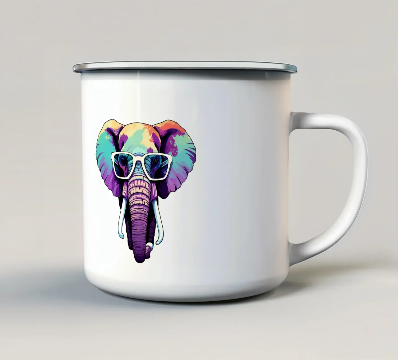 Safari al neon tazza in smalto da Doodle Dreams Art