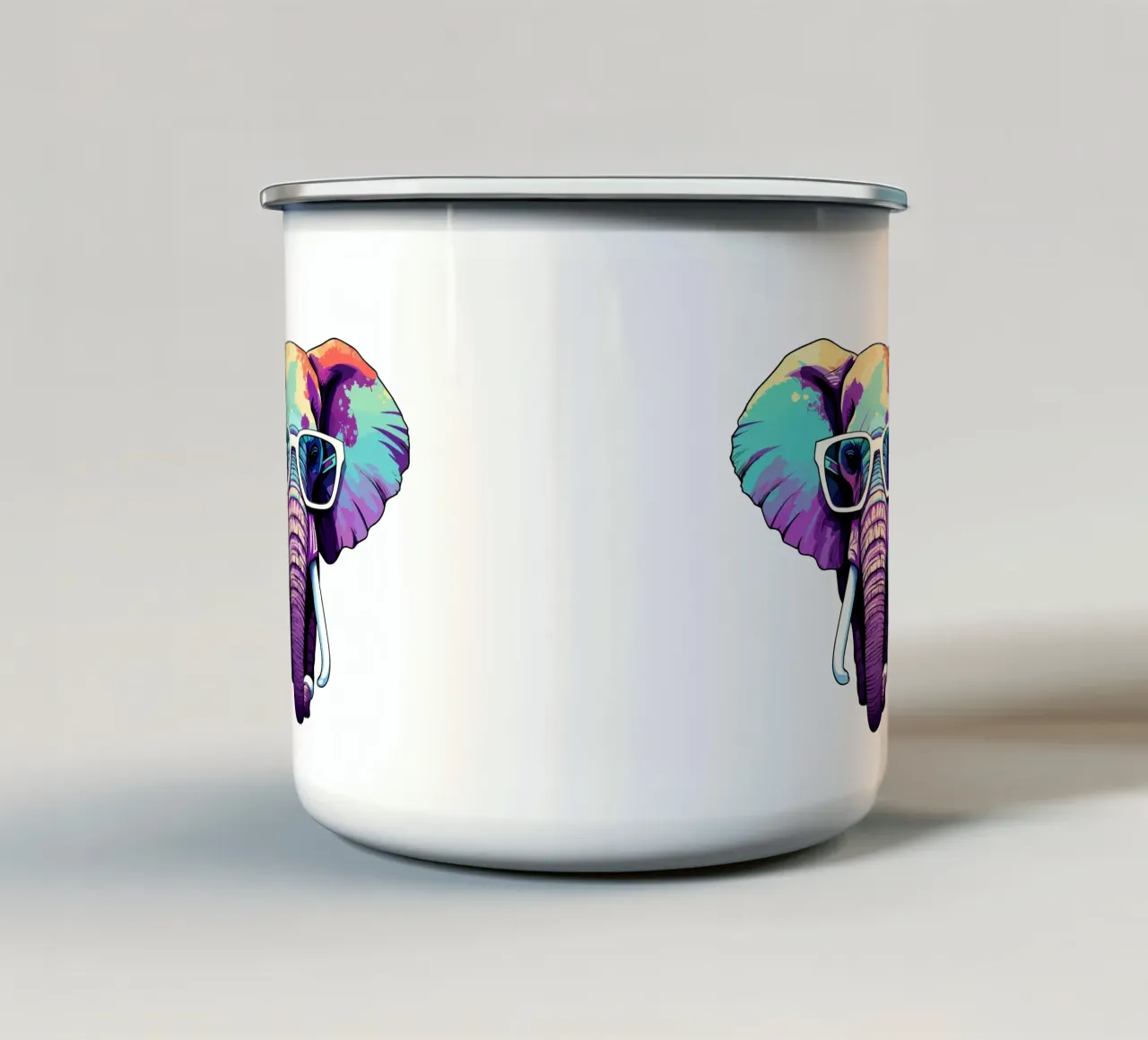 Safari al neon tazza in smalto da Doodle Dreams Art