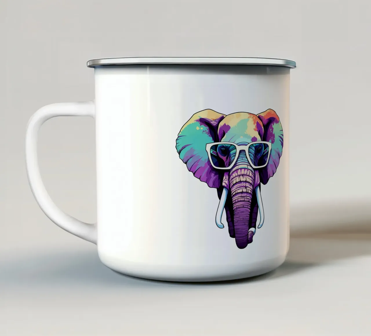 Safari al neon tazza in smalto da Doodle Dreams Art