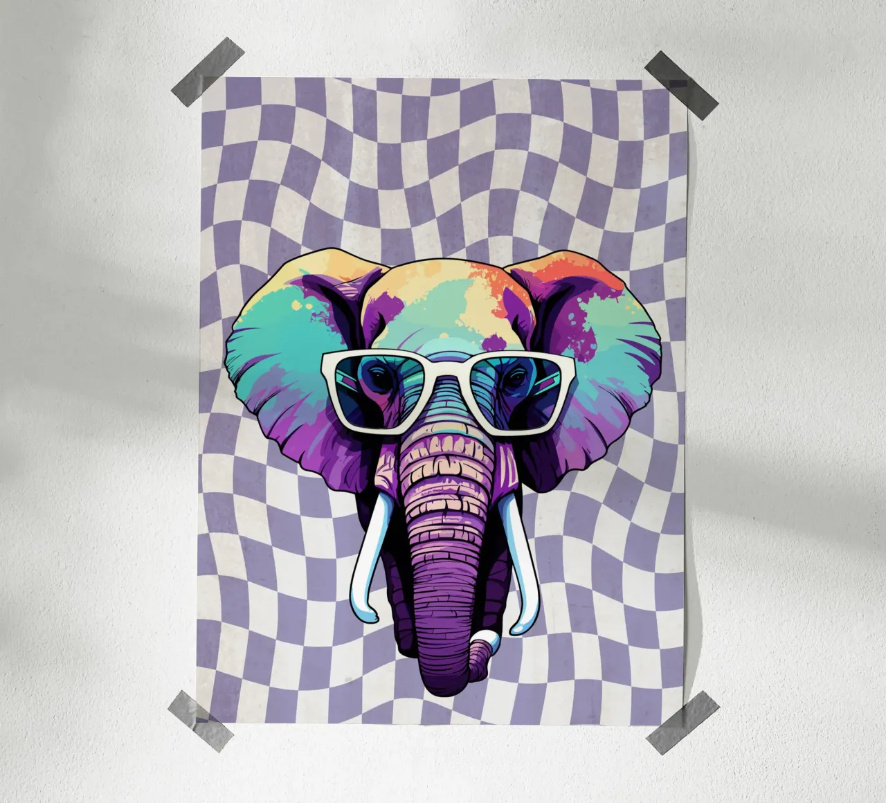 Neon Safari poster by Doodle Dreams Art