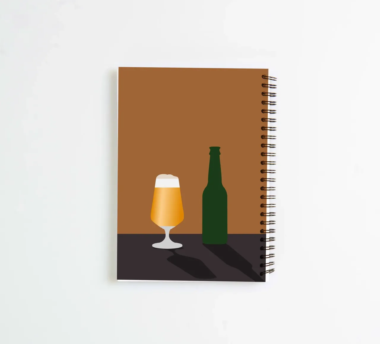 Minimal beer glass and bottle spiral notebook by minimalist designs