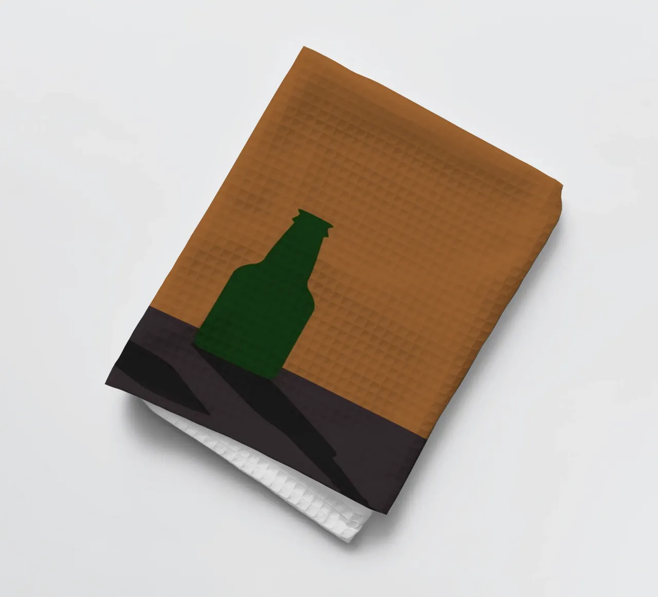 Bicchiere e bottiglia di birra minimali canovaccio da cucina da minimalist designs