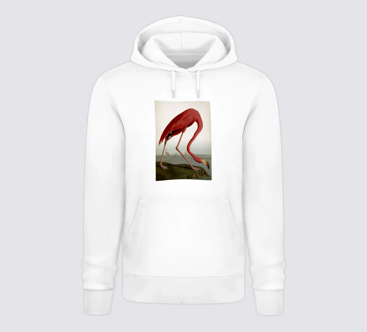 Vintage Audubon 1 American Flamingo felpa con cappuccio da Vintage Print Collection