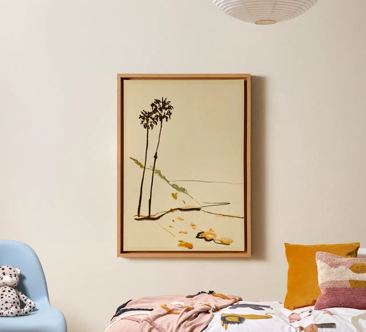 Landschap Schetskunst canvas met Baklijst van LeaDArt