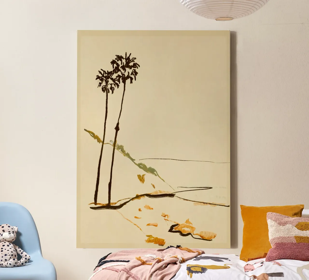 Landschap Schetskunst canvas met Baklijst van LeaDArt