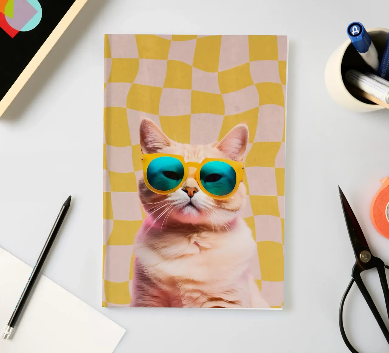 Hipster Kitty notebook by Doodle Dreams Art