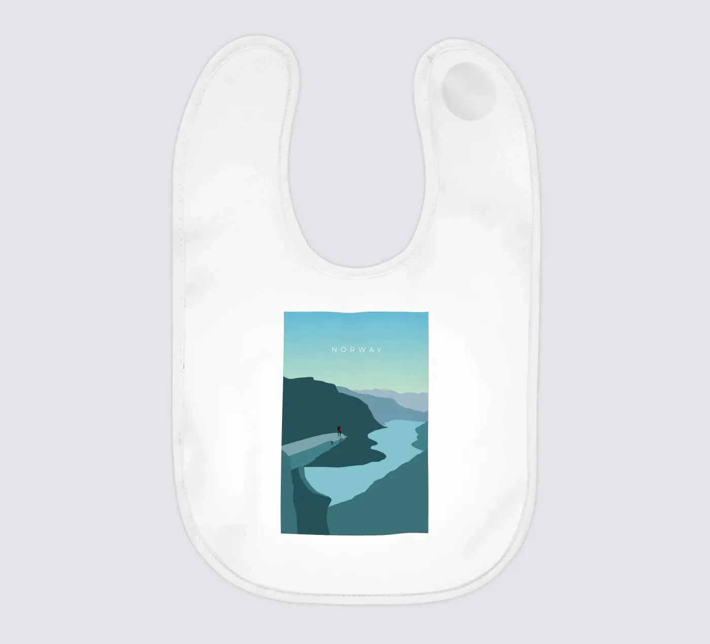 Norway - Trolltunga bavaglino da minimalist designs