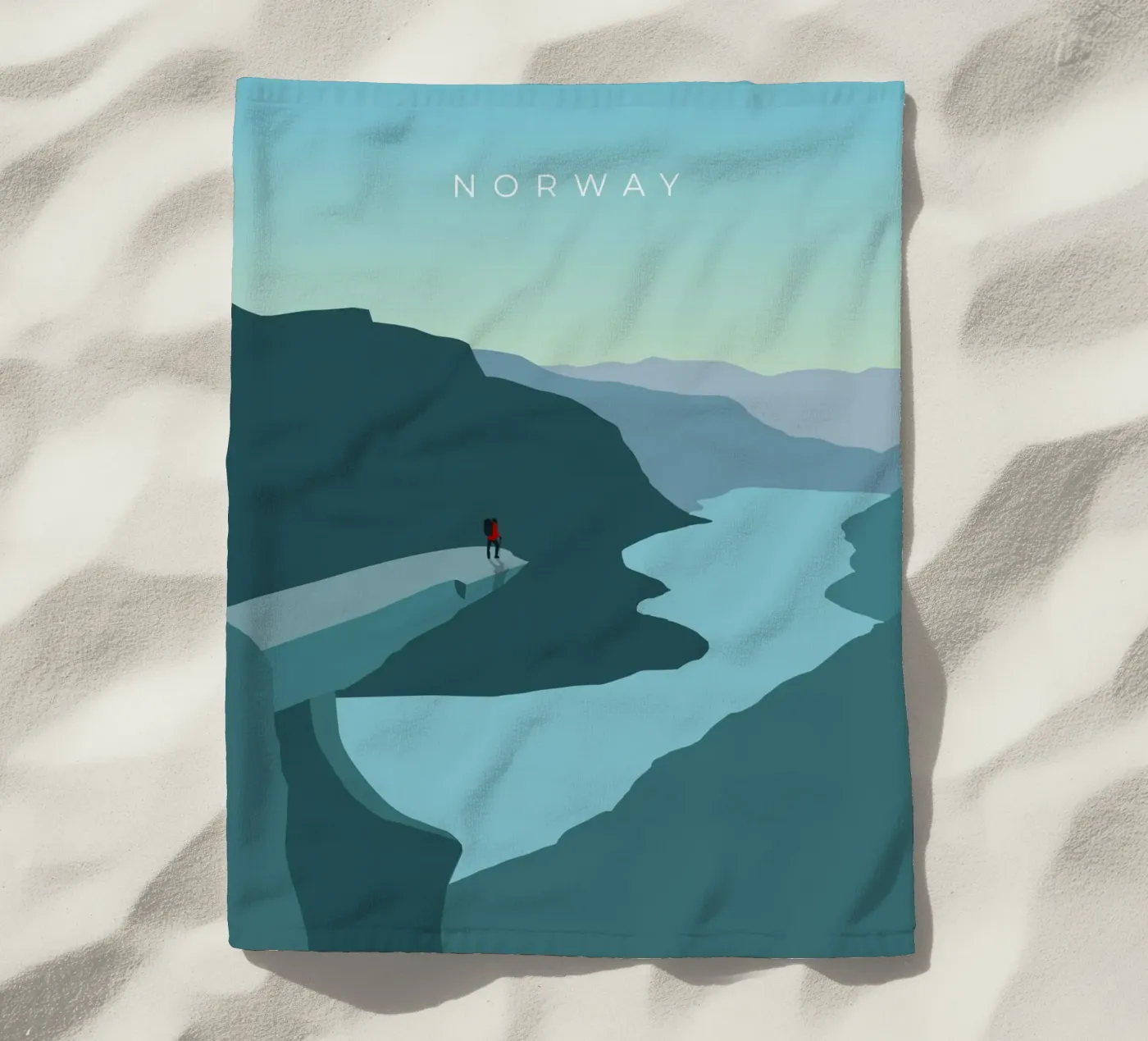 Norway - Trolltunga telo mare da minimalist designs