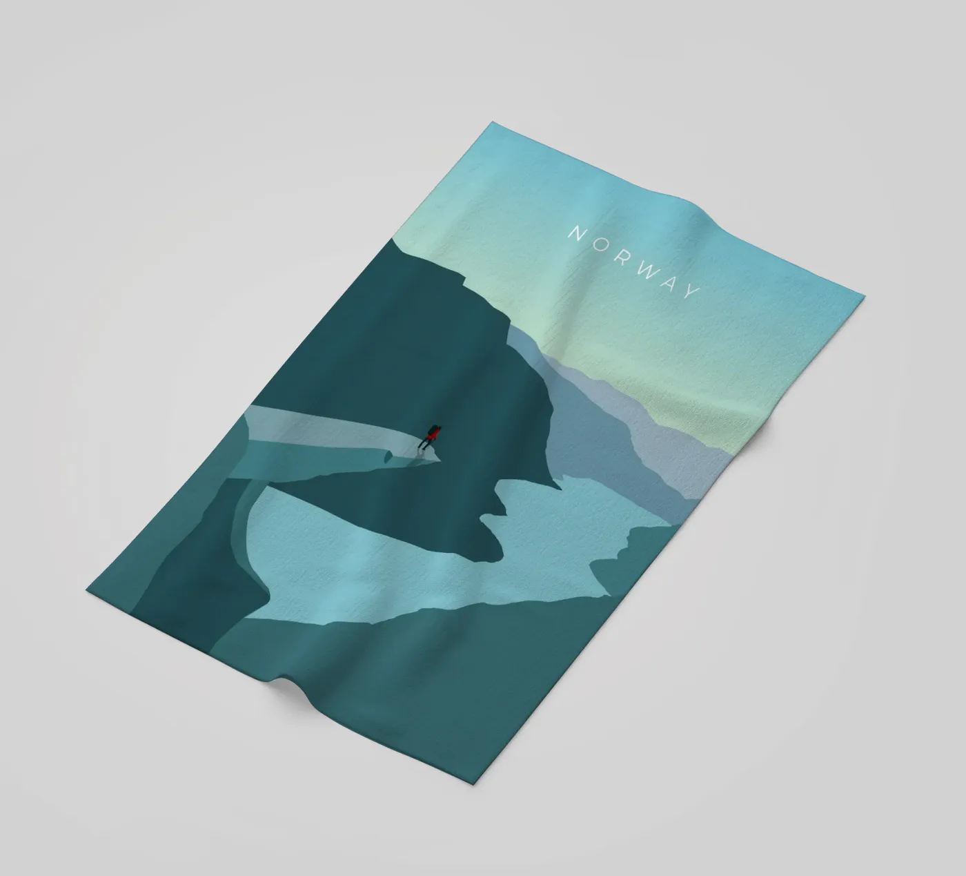 Norway - Trolltunga telo mare da minimalist designs