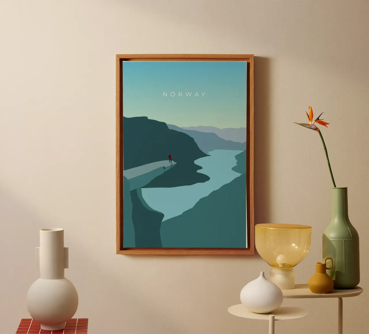 Norway - Trolltunga canvas with Floater frame by minimalist designs