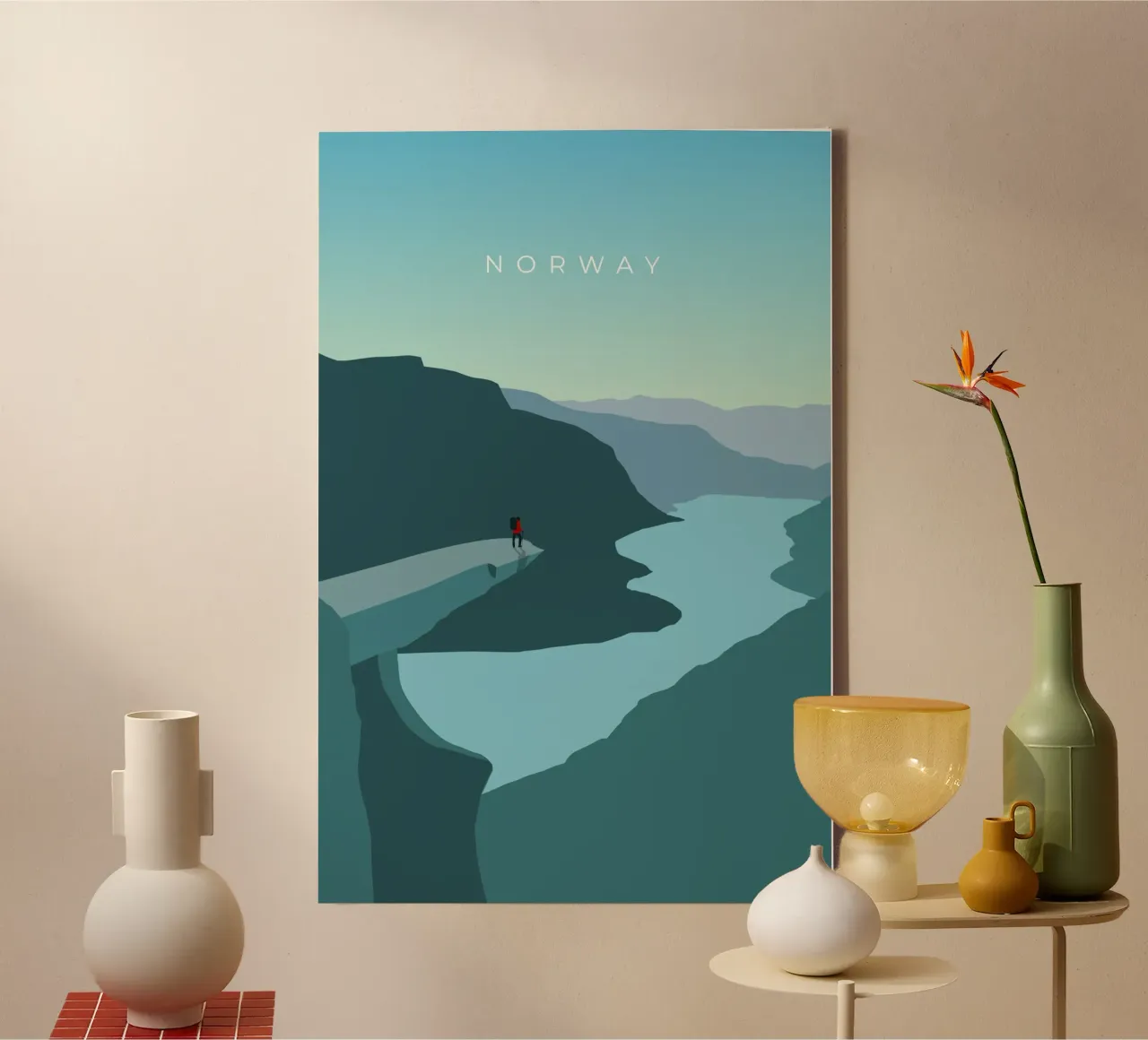 Norway - Trolltunga canvas with Floater frame by minimalist designs