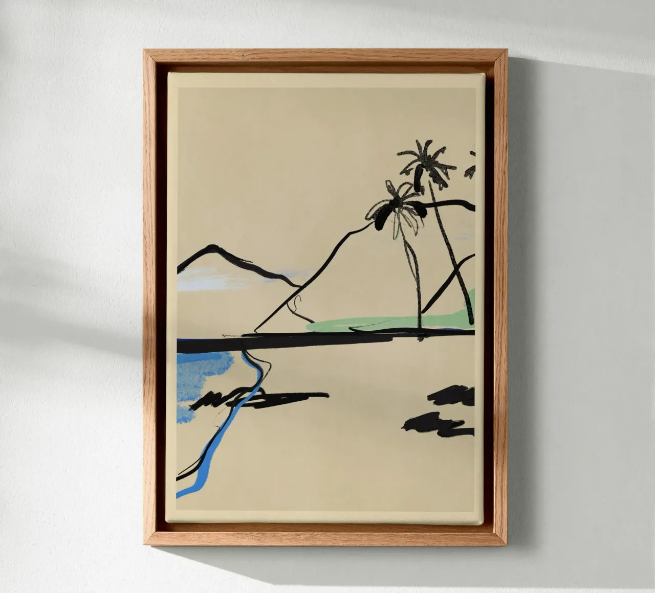 Landschap Schetskunst 3 canvas met Baklijst van LeaDArt