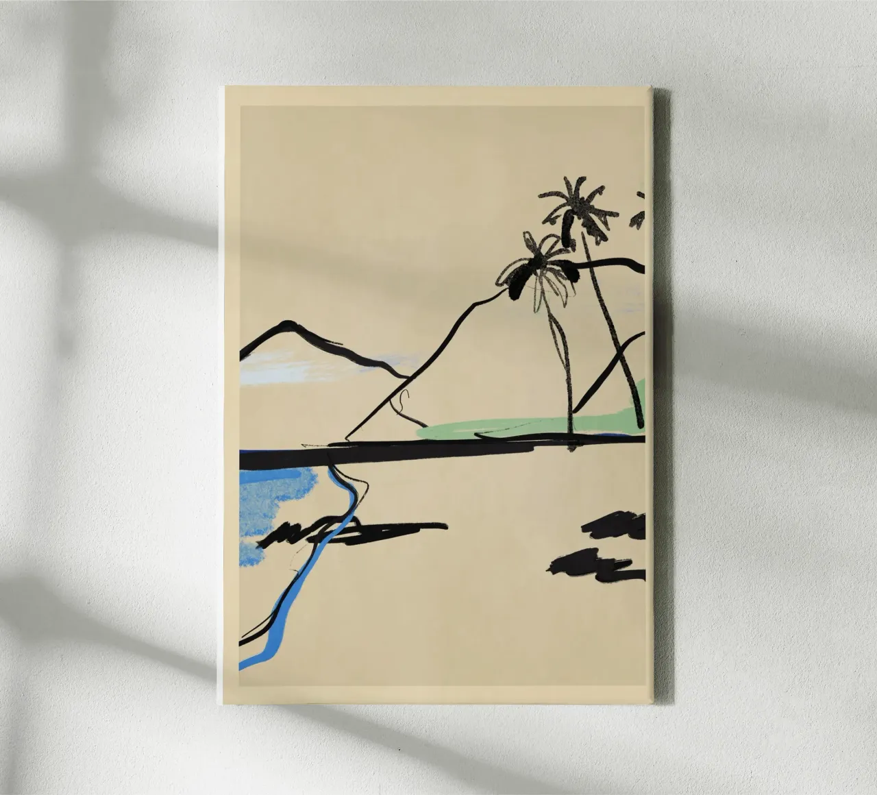 Landschap Schetskunst 3 canvas met Baklijst van LeaDArt