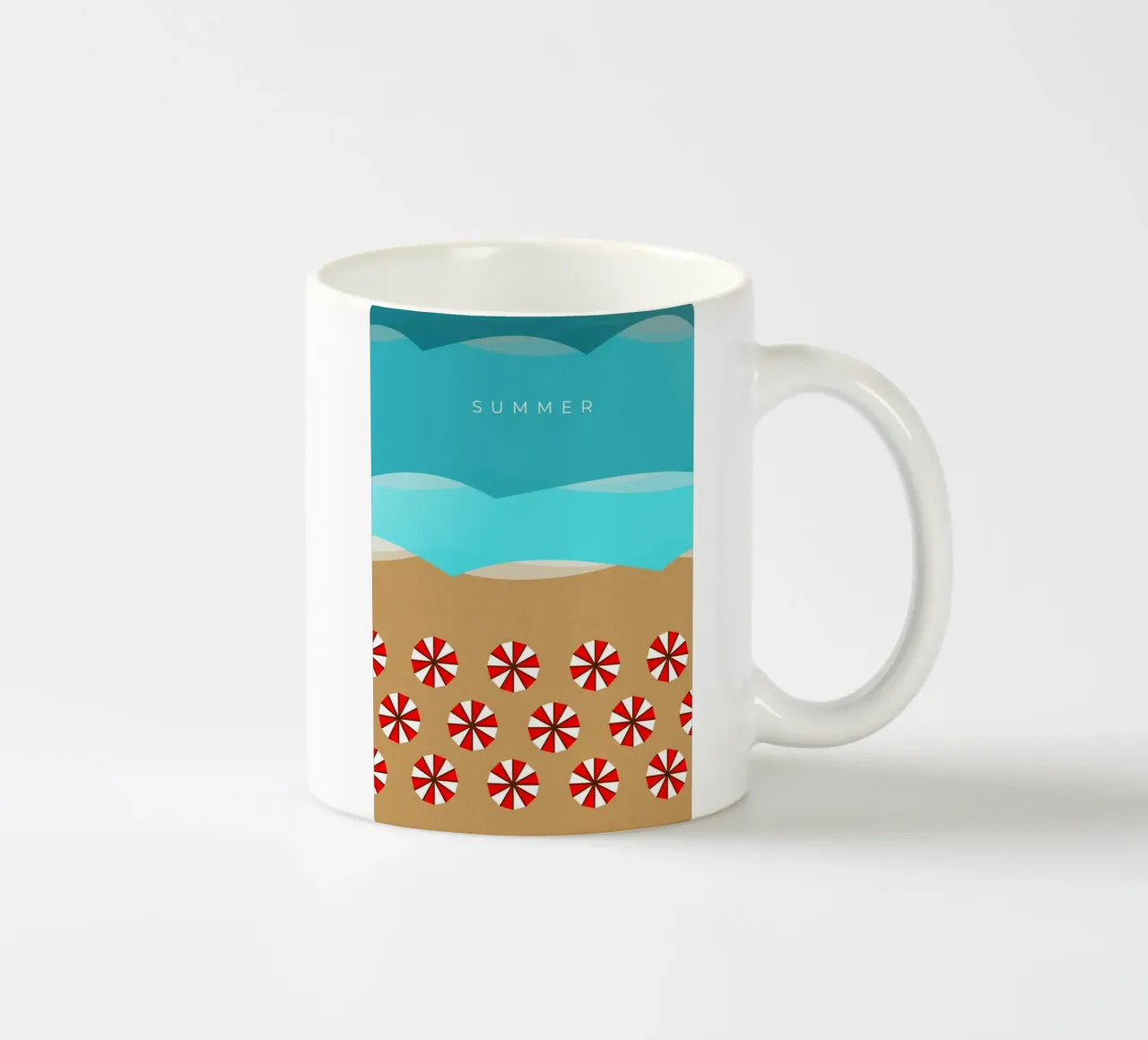 Summer - Beach and sea tazza in ceramica da minimalist designs
