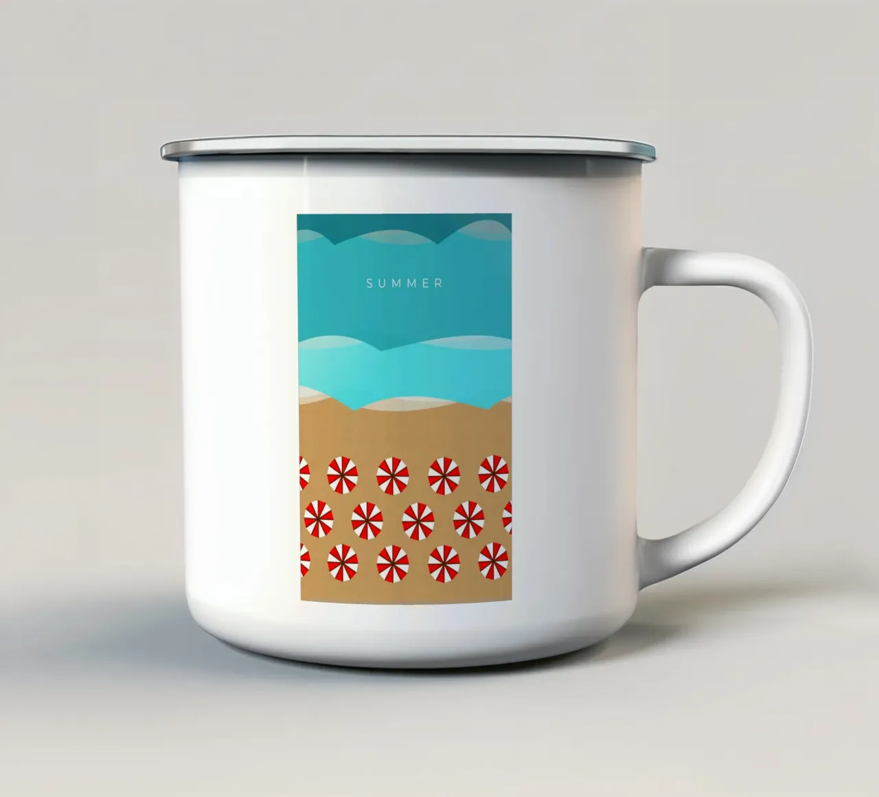 Summer - Beach and sea tazza in smalto da minimalist designs