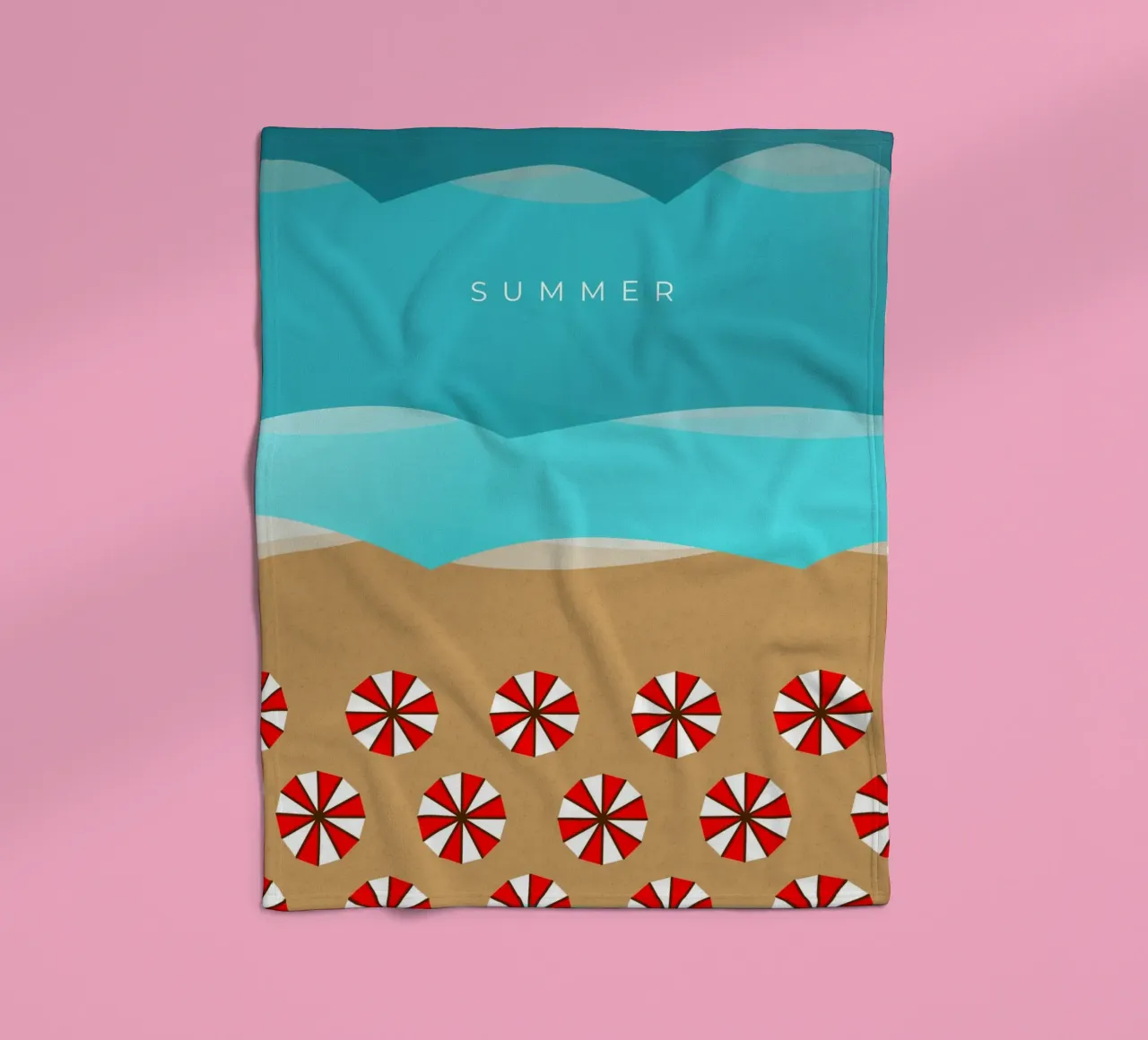 Summer - Beach and sea coperta in pile da minimalist designs